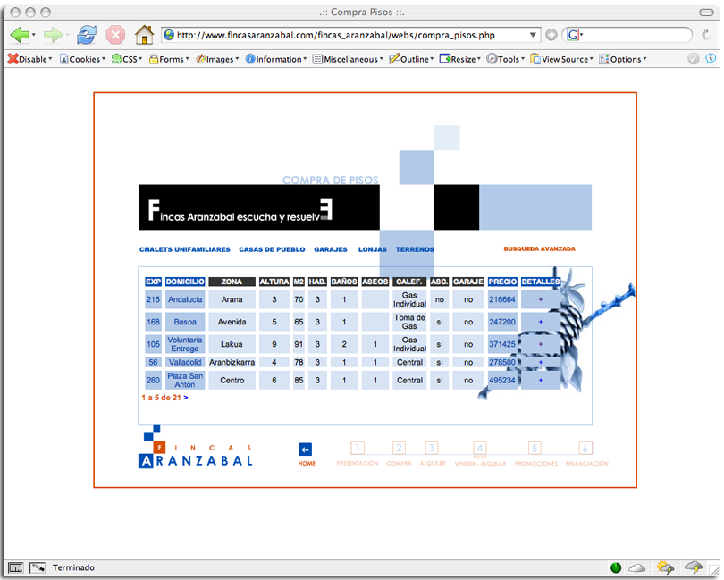 pantallazo de fincas aranzabal