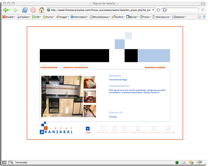 pantallazo de fincas aranzabal